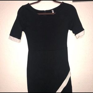 Midi Semi Formal Black & White Dress
